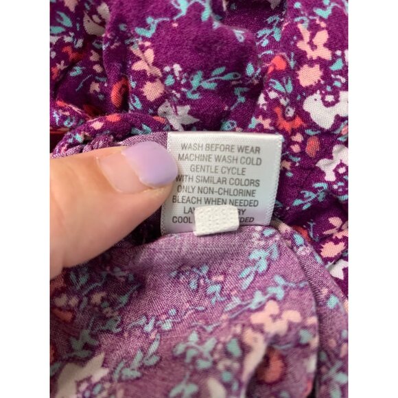 Cherokee Floral Print Shirt Toddler Girls Size 5T Purple AC8 - Picture 6 of 6